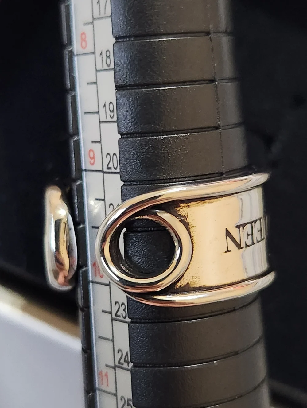 Alexander McQueen Silver Safety Pin Ring Size 21 Italy